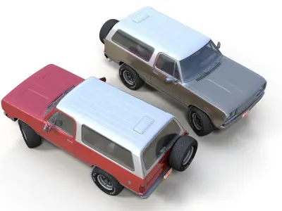 American generic offroad car Low-poly 3D model