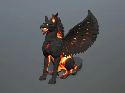 Statue Creature Low-poly 3D model