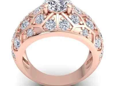Luxury Woman Ring  3D print model