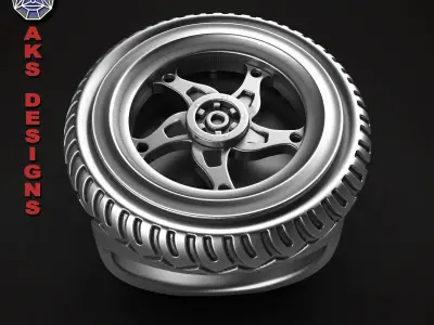  Ring biker jewelry tyre version 1 3D print model