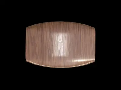 Gallery Stool-Walnut lacquered Low-poly 3D model