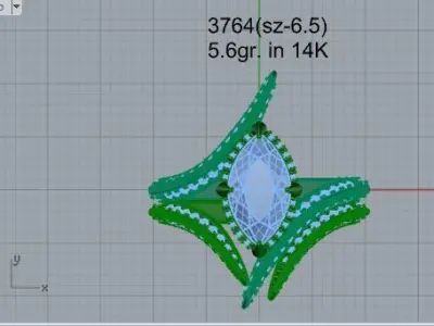 Marquise Tension Ring With Band 3764 3D print model
