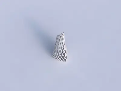Vase puffy tipped triangle with diagonal grid lattice 3D print model purchase