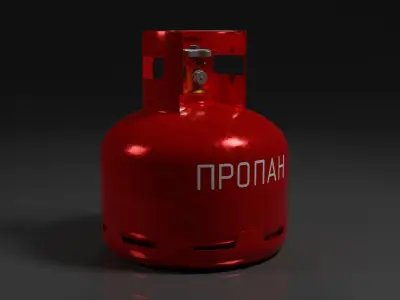 Gas cylinder with propane or fuel Low-poly 3D model