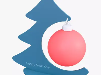 Christmas Tree Decor with Ornament Ball M1 3D model