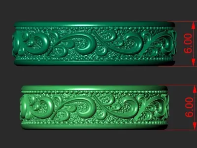 WEDDING RINGS WITH ORNAMENTS 1 3D print model