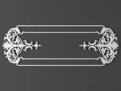 3 ornamental classic decoration frame  3d model kitbash vol 27 3D model