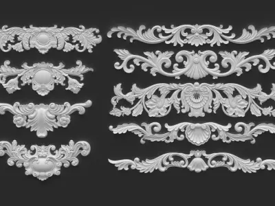 CNC Sculpted Ornament Pack Vol 8 3D print model