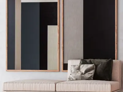Set of large wall paintings 554 3D model