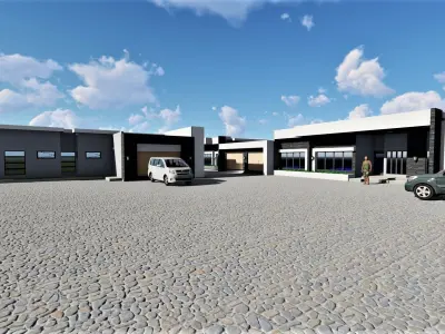 3 houses modern house designs in nigeria Low-poly 3D model