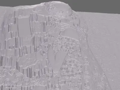 THE KISS by GUSTAV KLIMT bas relief for 3d printing 3D print model
