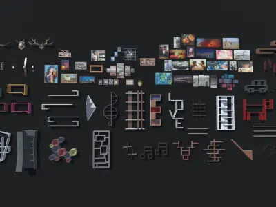 Picture Frames and Wall Decoration 2 Low-poly 3D model