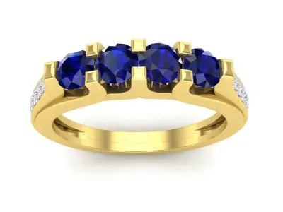 AV 454 Diamond Ladies Wedding Band Ring 3D print model