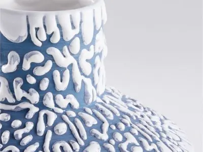 Danice White and Blue  Ceramic Vase 3D print model