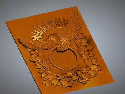 Eagle bronze plaque with 3D print model