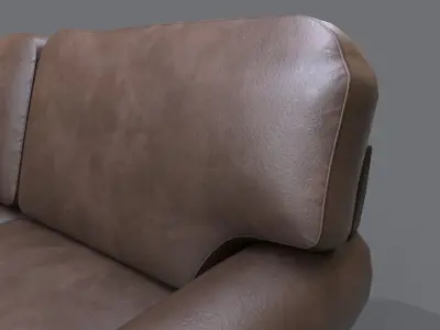 Leather couch Low-poly 3D Game ready model Low-poly 3D model Low-poly 3D model