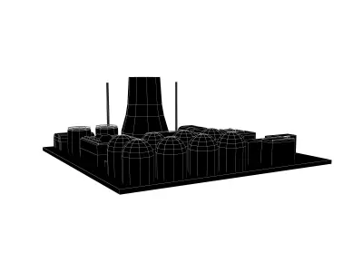 Low Poly Nuclear Power Plant v1 001 Low-poly 3D model