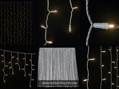 Garland and Bulb String  Collection 3D Model Pack