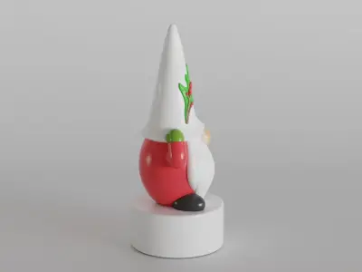 Festive Gnome with Holly Hat 3D print model