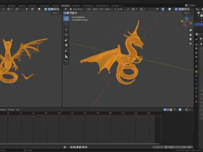 White ivory dragon 3D model