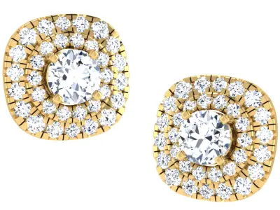 Solitaire Women Stud Earring 3dm STL OBJ FBX Render Details 3D print model