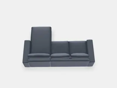 VIMLE 3-seat sofa with chaise longue 12 Low-poly 3D model