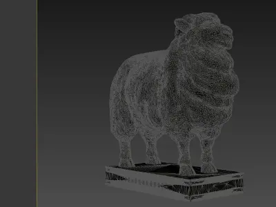 Ram bronze sheep sculpture animal 3D model