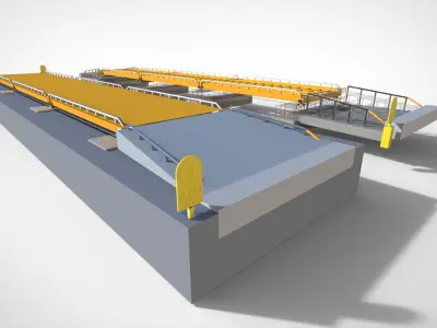 Truck Scales or Railroad Track Scales and Floor Scales 3D model