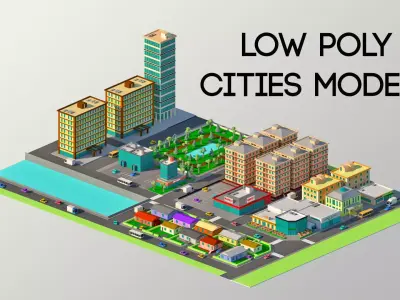 Low Poly City Model - ED Low-poly 3D model