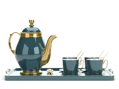 luxury cup and saucer set  3D model