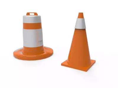 3D printed model of a traffic cone 3D print model