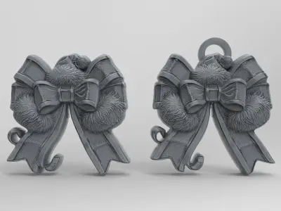 sanda hat ribbon christmas decor  3D print model