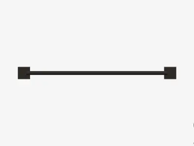 Towel Rail - Single - Luxury - Round - 600 - Square Plate Low-poly 3D model