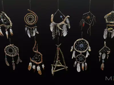 Dreamcatchers Pack Low-poly 3D model