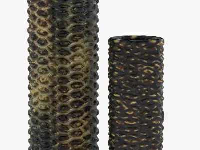 Pottery pair of vases 3D model