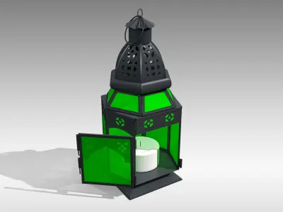 Moroccan Lantern 04 Low-poly 3D model
