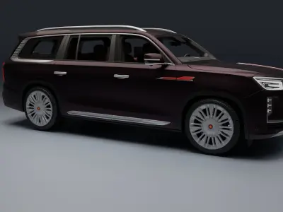 Hongqi LS7 Guoyao Low-poly 3D model