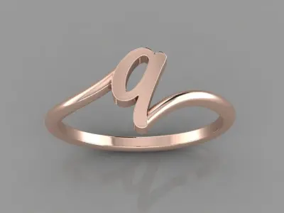Alphabet Ring Q 3D print model