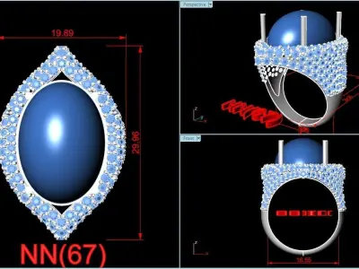 women ring 1 3D print model
