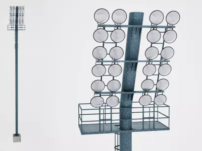 Stadium light round 3D model
