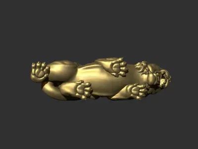 attacking tiger 3D print model