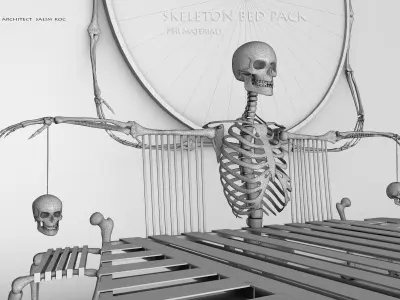    bedroom   panel lamp skull   pack  3d model  3D model