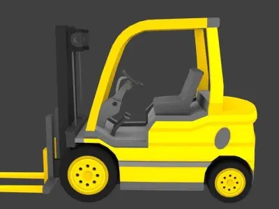 Forklift truck Low-poly 3D model