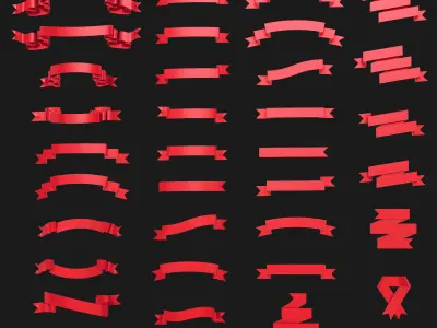 Ribbon 3D model pack 3D model