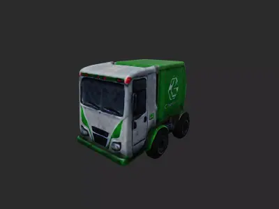 Garbage Truck low poly 3D model