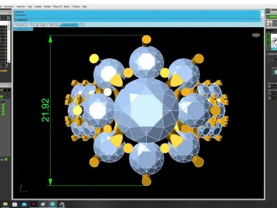 Luxury Cluster Diamond Ring with Floral Design 3490 3D print model