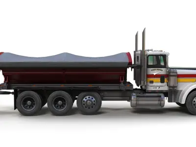 Freightliner Classic side tipper road train Low-poly 3D model