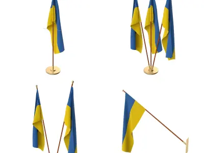 Ukraine Flag Pack 3D model