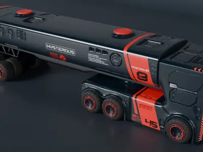 Sci-Fi Heavy Transport Truck 3D model