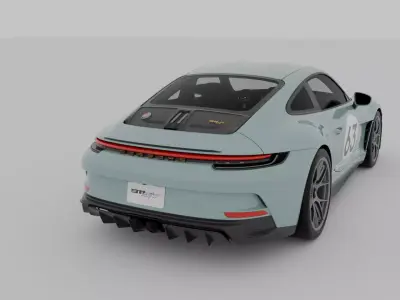 Porsche 911 ST 2024 Realistic Game Ready Rigged Ready  Low-poly 3D model